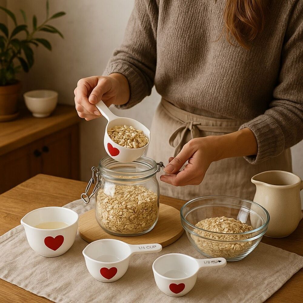 Williams Sonoma Ceramic Heart Measuring Cups Set of 4
